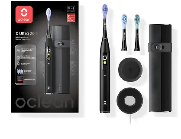 Oclean X Ultra 20 Set AI čierna / Sonická zubná kefka / AI hlasové vedenie (xUltra20SetCz)