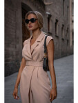 Dámsky overal s asymetrickým vzorom M780 Beige - MOE S-36 béžová