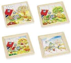 GOKI Vývojové drevené puzzle Ročné obdobia