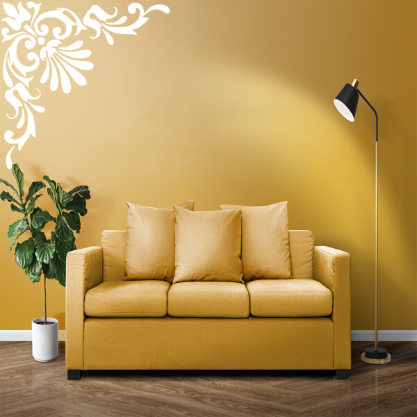 Veselá Stena Samolepka Ornament do rohu Farba: bílá, Veľkosť: 100 x 100 cm