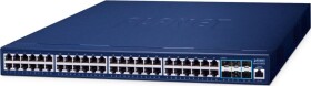 Planet GS-6311-48T6X Layer 3 48-Port 10/100/1000T + 6-Port 10G SFP+ Managed Ethernet Switch (hardware-based Layer 3 RIPv1/v2, OSPFv2 dynamic routing, supports ERPS Ring) (GS-6311-48T6X) Zarządzany L3 Gigabit Ethernet (10/100/1000) Modrý