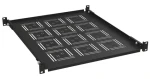 19" Polica 1U 550mm čierna UP-15-B / Polica do racku / hĺbka 550mm / úchyt na prednej aj zadnej lišty (80192452)