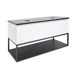 Kúpeľňová skrinka s krycou doskou SAT B-Way 119x30x45 cm biela lesk BWAY120WZF BWAY120WZF