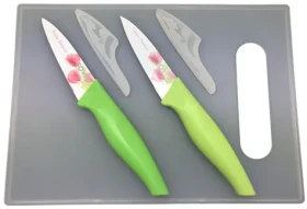 SOVIO SVN02PST Sada 2 nožov (9cm) + doštička tulipán (SVN02PST-1463)
