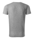 Ťažké tričko s výstrihom do V unisex tmavo šedá modrá 3XL