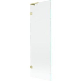 MEXEN/S - Lunar L vaňová zástena FIX 60 x 150, transparent, zlatá kartáčovaná 897L-060-000-55-00