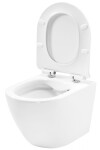 REA - Závesná WC misa Carter so sedátkom SLIM, rimless, biela REA-C1400