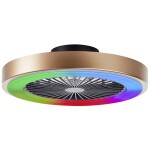 Brilliant G60060/86 Slimline LED stropné svetlo s ventilátorom LED modul 40 W čierna, zlatá; G60060/86