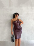 Sexy KouCla Wetlook pencil skirt with zip BORDEAUX