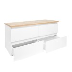 Kúpeľňová skrinka s krycou doskou SAT B-Way 119x50x45 cm biela lesk BWAY2120WDOAK BWAY2120WDOAK