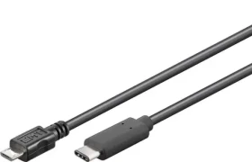 PremiumCord prepojovací kábel USB 3.1 type C na USB 2.0 micro-B čierna 1m (ku31cb1bk)