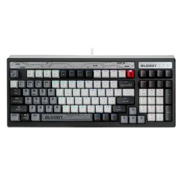 A4Tech BLOODY B950 sivá / Herná klávesnica / RGB / CZ layout / Brown Switch / USB-A / 1.8 m (B950-WG)