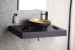 SAPHO - MURANO BLACK-GOLD sklenené umývadlo na dosku, priemer 40cm, zlata/čierna AL5318-77