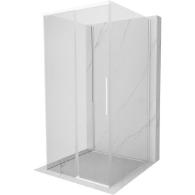 MEXEN/S - Rox-3S sprchovací kút 3 stenný, posuvný 95 x 95, transparent, biela 8C2-095-095-20-00-3S
