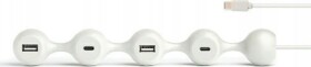 Lexon Lexon Peas Hub C Adapter Hub 2xUSB + 2xUSB-C white/white LD150W