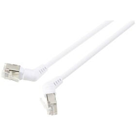 Renkforce RF-6071566 RJ45 sieťové káble, prepojovacie káble CAT 6A F/UTP 1.00 m biela zásuvné kontakty otočné o 360°, zahnutý káblový vývod 1 ks; RF-6071566