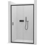 CERANO - Sprchové posuvné dvere Varone LINE Ľ/P - 6 mm - čierna matná, transparentné sklo - 140x195 CER-478099