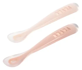 Beaba Prvé lyžičky silikónové Cotton Candy /Lyžičky/2 ks/s puzdrom/BPA free/od 4 mesiacov (913621BB)