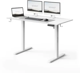 SENSE7 Nojo Light Pracovný stôl biela / elektricky nastaviteľná výška / 120 x 60cm / nosnosť 70kg (5902659847928)