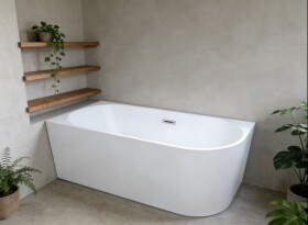 HOPA - Voľne stojaca vaňa AVITA NEW biela, so štrbinovým prepadom - Farba sifónu - Chróm, Rozmer vane - 170 × 80 cm, Spôsob prevedenia - Ľavé VANAVN170L