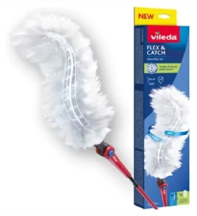 Vileda FlexCatch s dlhou rukoväťou / Prachovka / Teleskopická rukoväť 93 cm / Otočná hlavica 360° (179434)