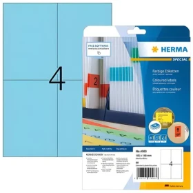 Herma Etikety A4 modré 105x148 mm / Etikety / papier matný / snímateľné / 80 ks (4563)