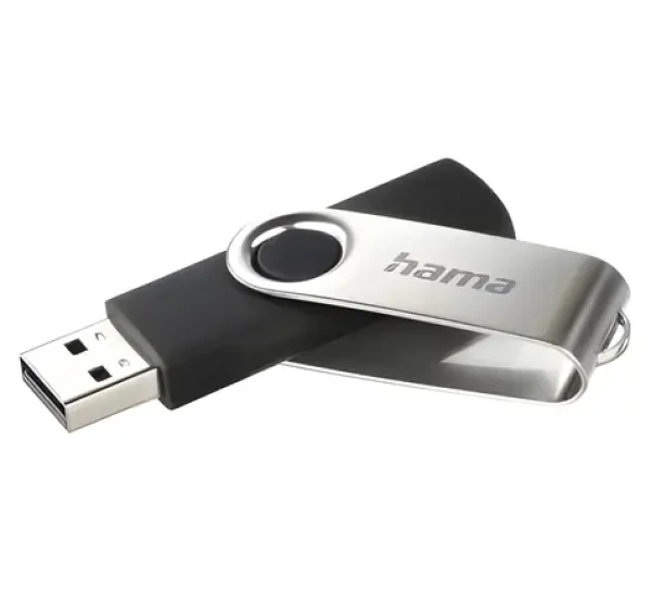 HAMA Rotate čierna/strieborná / Flash disk / USB 2.0 / 16 GB / 6 MB/s