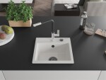 MEXEN/S MEXEN/S - Milo granitový drez 1-miska vrátane batérie Flora, biela 6505-20-670401-07-B