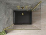 MEXEN/S - Omega sprchovací kút 120x80, transparent, zlatá + čierna vanička so sifónom 825-120-080-50-00-4070G
