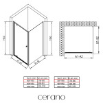 CERANO - Sprchovací kút Ferri L/P - 6 mm - chróm, transparentné sklo - 80x80x195 - pivotový CER-427438