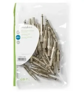 Nedis Jack konektor 6.35 mm (M) poniklovaný / Konektor / Spájkovací / Priamy / 25 ks (CAVC23980ME)