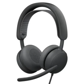 Logitech Zone Wired 2 čierna / Drôtové slúchadlá s mikrofónom / USB / 1.9 m (981-001619)