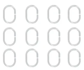 Spirella C-MINNOR sada 12 ks krúžkov na sprchové závesy priehľadná / SAN plast (7610583400765)