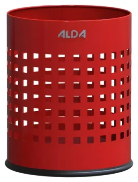 ALDA Officer červená / Odpadkový kôš / 7 l / dierovaný / lakovaná oceľ