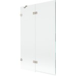 MEXEN/S - Lunar vaňová zástena 2-krídlová ľavá 110 x 150, transparent, nikel kartáčovaný 897-110-100-97-00-L