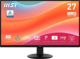 27" MSI PRE MP272L čierna / FHD / IPS / 16:9 / 1ms / 1300:1 / 250cd-m2 / HDMI + DP / VESA (PRO MP272L)