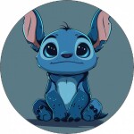 Jedlý papier Stitch so šedým pozadím 19,5 cm - Pictu Hap - Pictu Hap