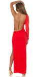 Sexy Koucla one-arm Maxi Dress with Chain details red Einheitsgroesse