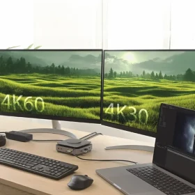J5create USB-C Dual 4K Dock šedá / Dokovacia stanica / 2x HDMI / GaN adaptér 140W / PD3.1 / LAN (JCD3199P-EN)
