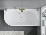 MEXEN/S - Mia vaňa voľne stojaca rohová pravá 170 x 80, biela, sifón a prepad zlatá 52691708000P-50