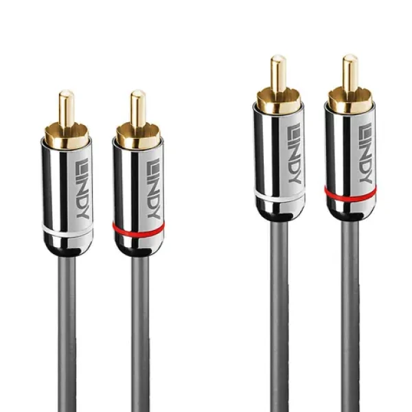 Lindy Cromo Line antracitová / Audio kábel / 2x RCA - 2x RCA / 2 m (35346)