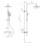 SAPHO - Sprchový stĺp s termostatickou batériou, chróm KJ139
