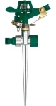 Flo Impulzný zavlažovač so zinkovým bodcom / Zavlažovač / 1/2" prípojka / dostrek 24 m / 45- 360° (TO-89260)
