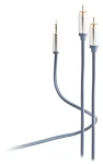 Shiverpeaks Flexline modrá / Prepojovací audio kábel / Jack 3,5 mm - 2x Cinch / 1,5 m / pozlátené konektory (FL31-32151)