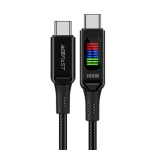 Acefast C7-03 USB-C (M) - USB-C (M) 1,2 m čierna / Kábel / 100W / displej