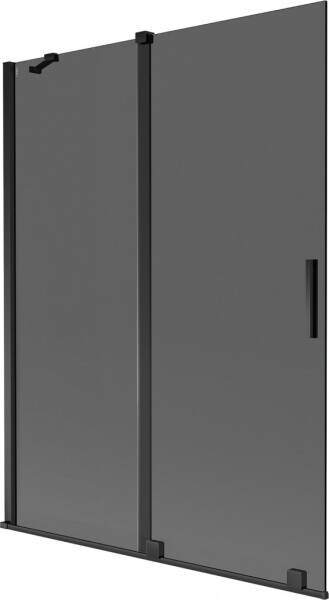 MEXEN/S - Velar dvojkrídlová posuvná vaňová zástena 130 x 150, grafit, čierna 896-130-000-41-70