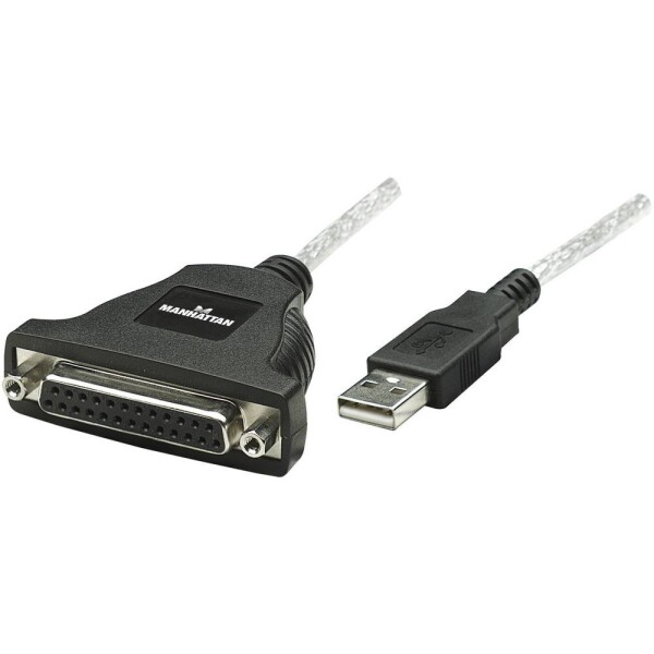 Manhattan USB 1.1 prepojovací kábel [1x USB 1.1 zástrčka A - 1x D-SUB zásuvka 25-pólová] Adapter; 336581