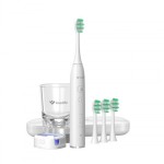 TrueLife SonicBrush GL UV biela / Sonická zubná kefka / 80 000 kmitov / 4 hlavice / nabíjacie poháre / UV sterilizátor / dopredaj (TLSBGLUV)