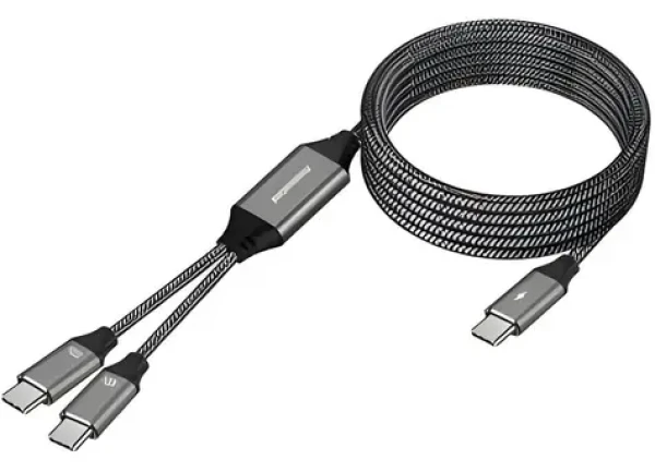 PremiumCord USB-C inteligentný rýchlonabíjací kábel / Nabíjací kábel / inteligentné rozdelenie výkonu / 1 m (8592220026066)
