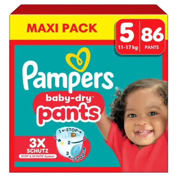 Pampers Baby Dry Pants Junior 11-17 kg (86 ks) / plienkové nohavičky / veľkosť 5 (11-17 kg ) (8700216670531)